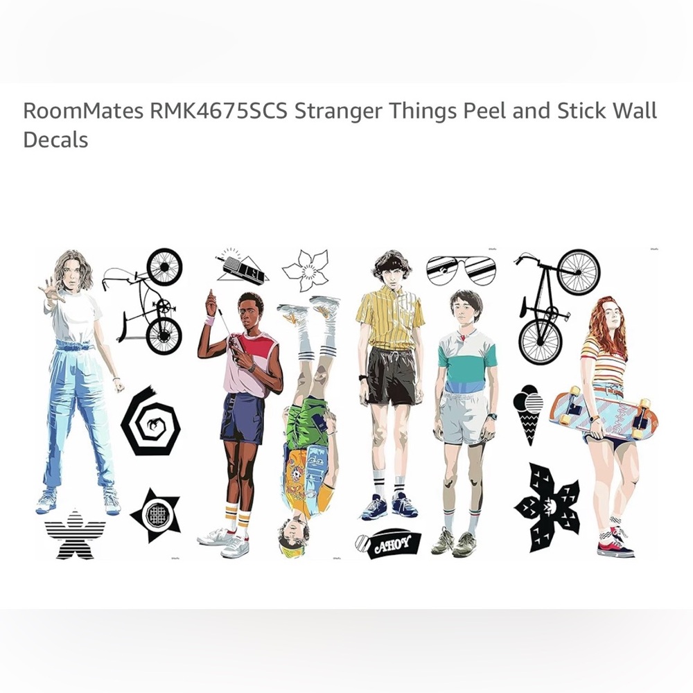 🆕Stranger Things Peel and Stick Wall Decals - Multicolor